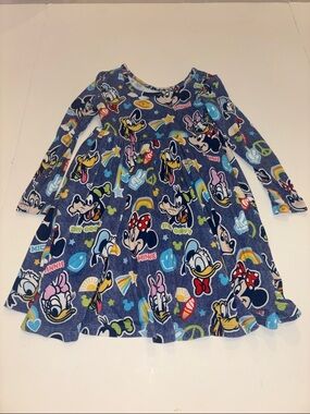 Little Sleepies Navy Blue Disney Character Long Sleeve Dress